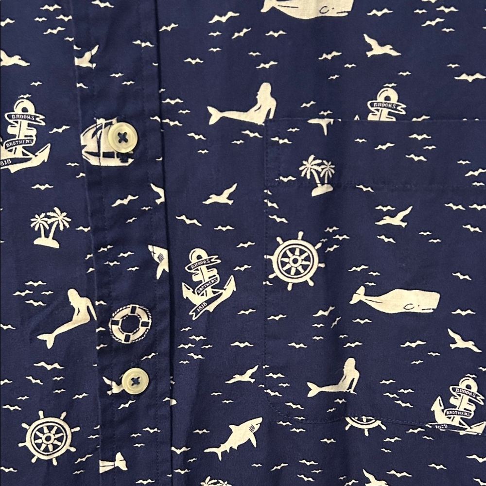 Brooks Brothers Blue Nautical Print Shirt - Picture 3 of 4
